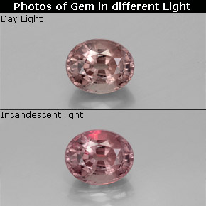 Granate con cambio de color cambio de color natural de 1,16 ct, corte óvalo, VS