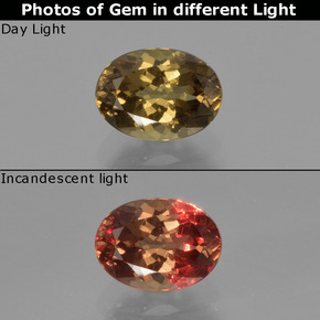 Granate con cambio de color multicolor natural de 1,18 ct, corte óvalo, VVS-VS
