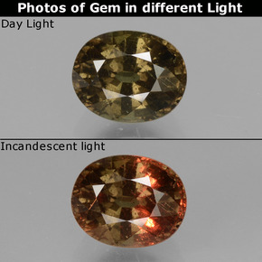 Granate con cambio de color multicolor natural de 1,73 ct, corte óvalo, VS-SI