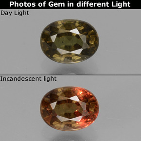 Granate con cambio de color cambio de color natural de 1,13 ct, corte óvalo, VS-SI