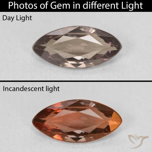 1.23ct Natural Marrón claro medio Granate que cambia de color, Marquesa, VVS-VS