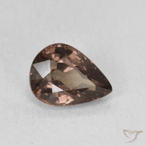 Granate que cambia de color Marrón claro medio natural de 1.23 ct, En forma de pera, VVS-VS