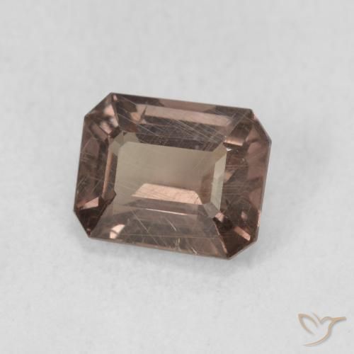 Granate que cambia de color Marrón claro medio natural de 1.18 ct, Corte Octágono / Esmeralda, VS