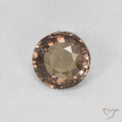Granate con cambio de color marrón natural de 0,90 ct, corte redondo, VS