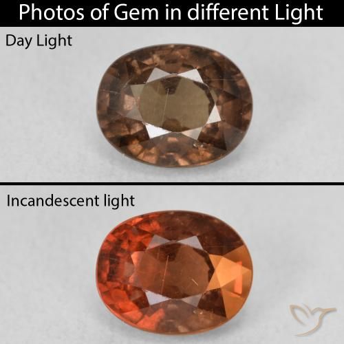 1.89ct Natural Marrón oscuro Granate que cambia de color, Ovalada, VS