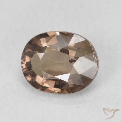 Granate que cambia de color Marrón claro medio natural de 1.23 ct, Ovalada, VS