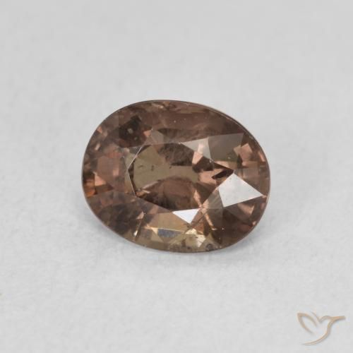 Granate que cambia de color Marrón claro medio natural de 1.29 ct, Ovalada, VS