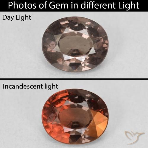 1.15ct Natural Marrón claro medio Granate que cambia de color, Ovalada, VS