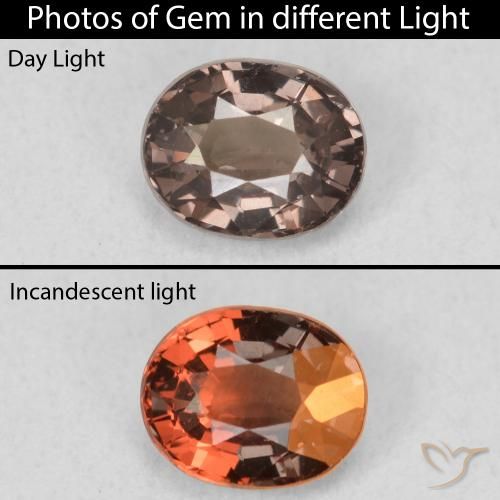 0.97ct Natural Marrón oscuro Granate que cambia de color, Ovalada, VS