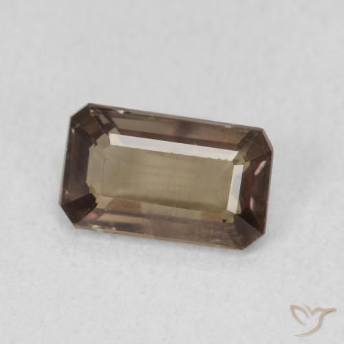 Granate que cambia de color Medium Dark-Brown natural de 1.02 ct, Corte Octágono / Esmeralda, VS