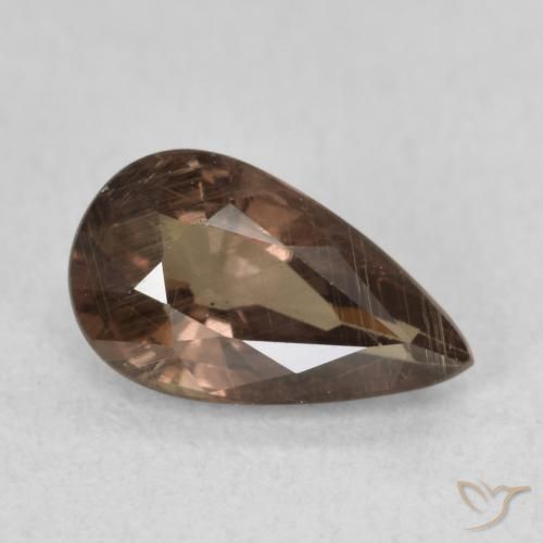 Granate que cambia de color Marrón oscuro natural de 1.41 ct, En forma de pera, VS