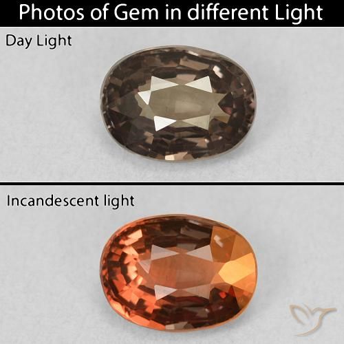 0.96ct Natural Marrón nuez Granate que cambia de color, Ovalada, VVS