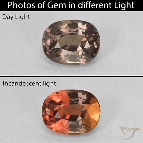 1.03ct Natural Marrón claro medio Granate que cambia de color, Forma Cojín, VVS-VS