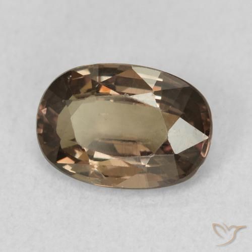 Granate que cambia de color Marrón claro medio natural de 1.07 ct, Ovalada, VVS-VS