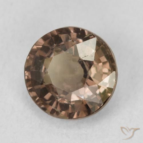 Granate que cambia de color Marrón claro medio natural de 1.20 ct, Redondo, VVS-VS
