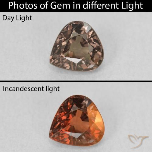 1.00ct Natural Marrón claro medio Granate que cambia de color, En forma de pera, VS
