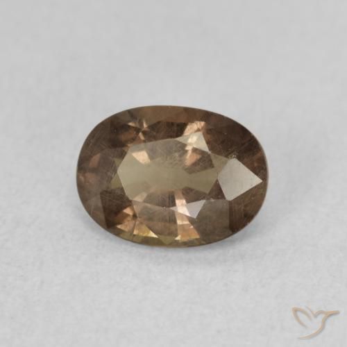 Granate que cambia de color Marrón claro medio natural de 0.93 ct, Ovalada, VS