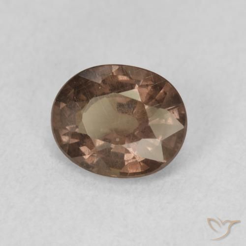 Granate que cambia de color Marrón claro medio natural de 1.07 ct, Ovalada, VS
