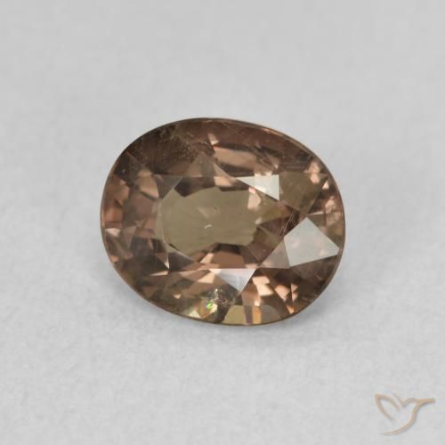 Granate que cambia de color Marrón claro medio natural de 1.16 ct, Ovalada, VS