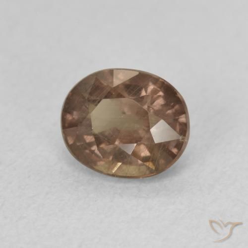 Granate que cambia de color Marrón claro medio natural de 1.21 ct, Ovalada, VS