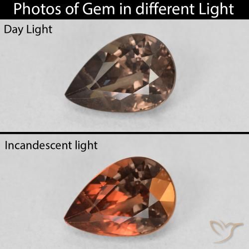 1.27ct Natural Marrón oscuro Granate que cambia de color, En forma de pera, VS