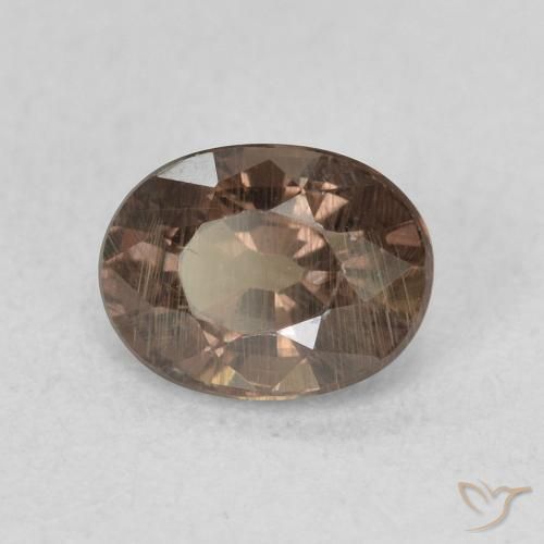 Granate que cambia de color Marrón oscuro natural de 0.97 ct, Ovalada, VS