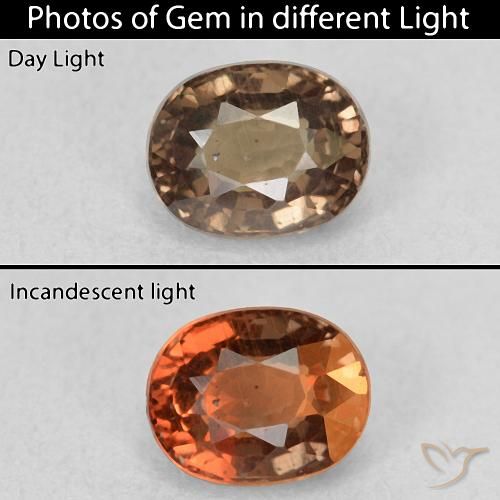 0.99ct Natural Marrón oscuro Granate que cambia de color, Ovalada, VS
