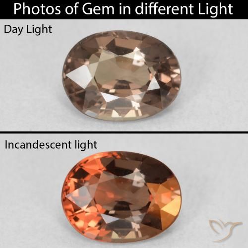 1.13ct Natural Marrón oscuro Granate que cambia de color, Ovalada, VVS-VS