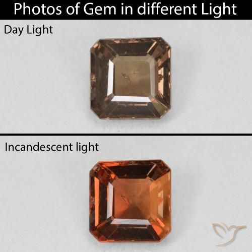 1.32ct Natural Marrón oscuro Granate que cambia de color, corte esmeralda, VS