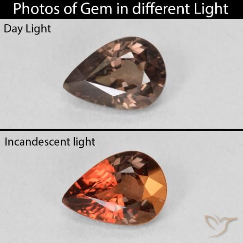 1.81ct Natural Marrón claro medio Granate que cambia de color, En forma de pera, VS
