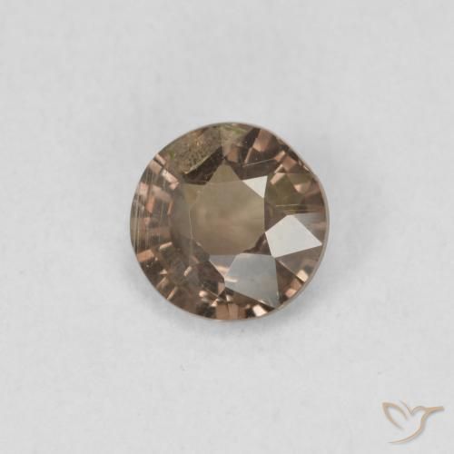 Granate que cambia de color Marrón cálido natural de 0.79 ct, Redondo, VS