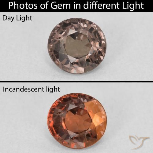 0.99ct Natural Marrón nuez Granate que cambia de color, Redondo, VS