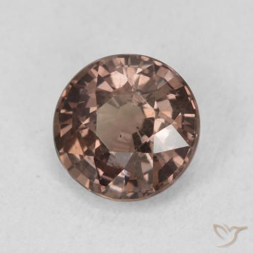 Granate que cambia de color Marrón claro medio natural de 1.29 ct, Redondo, VS