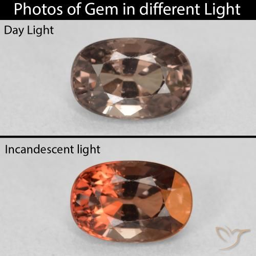 1.24ct Natural Marrón claro medio Granate que cambia de color, Forma Cojín, VS
