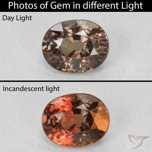 1.05ct Natural Marrón oscuro Granate que cambia de color, Ovalada, VVS