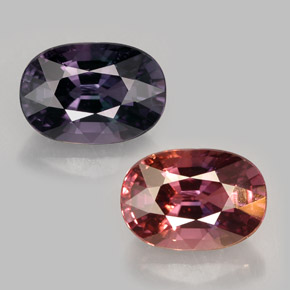 Zafiro con cambio de color multicolor natural de 1,42 ct, corte óvalo, VS