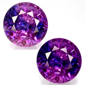 Zafiro con cambio de color multicolor natural de 1,22 ct, corte redondo, VS-SI