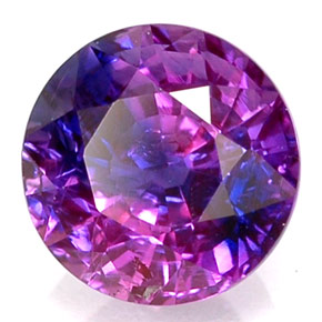 Zafiro con cambio de color multicolor natural de 1,22 ct, corte redondo, VS-SI