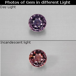 Zafiro que cambia de color Multicolor natural de 0.69 ct, Corte Redondo, VVS-VS