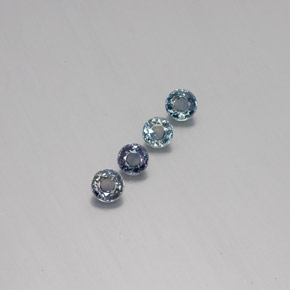 Gemas de zafiro con cambio de color multicolor natural de  ct, corte redondo, VVS-VS