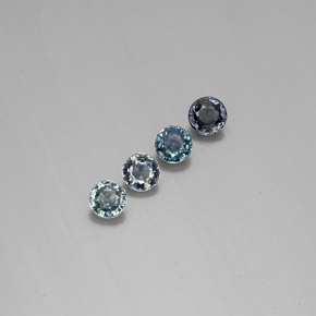 Gemas de zafiro con cambio de color multicolor natural de  ct, corte redondo, VVS-VS