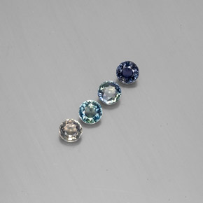 Gemas de zafiro con cambio de color multicolor natural de  ct, corte redondo, VVS-VS