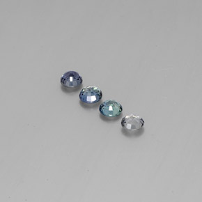 Gemas de zafiro con cambio de color multicolor natural de  ct, corte redondo, VVS-VS