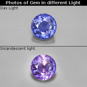 Zafiro con cambio de color multicolor natural de 2,84 ct, corte redondo, VS