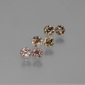 Gemas de zafiro con cambio de color multicolor natural de  ct, corte redondo, VS