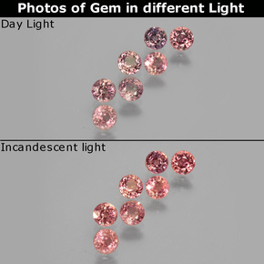 Gemas de zafiro con cambio de color multicolor natural de 2,46 ct, corte redondo, VS