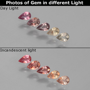 Gemas de Zafiro que cambia de color Multicolor natural de  ct, En forma de pera, VS