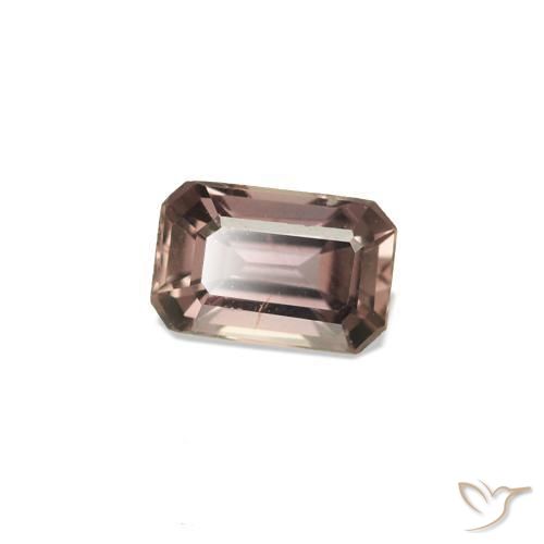Zafiro que cambia de color Marrón claro medio natural de 0.19 ct, Corte Octágono / Esmeralda, VS