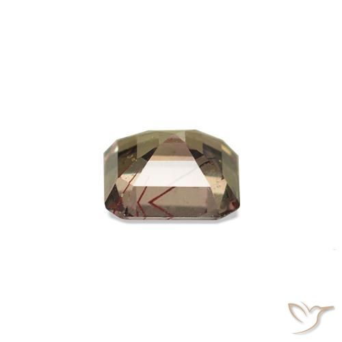 Zafiro que cambia de color Marrón claro medio natural de 0.36 ct, Corte Octágono / Esmeralda, VS