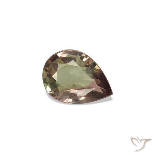 Zafiro que cambia de color Marrón claro medio natural de 0.22 ct, En forma de pera, VVS